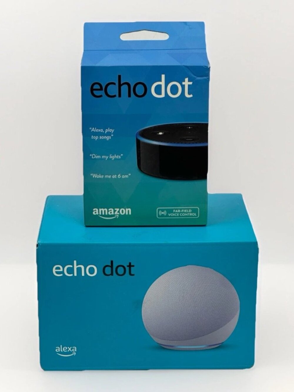 🔊✨ Amazon Echo Dot Bundle – 4th Gen + 2nd Gen Smart Speakers NEW in Box ✨